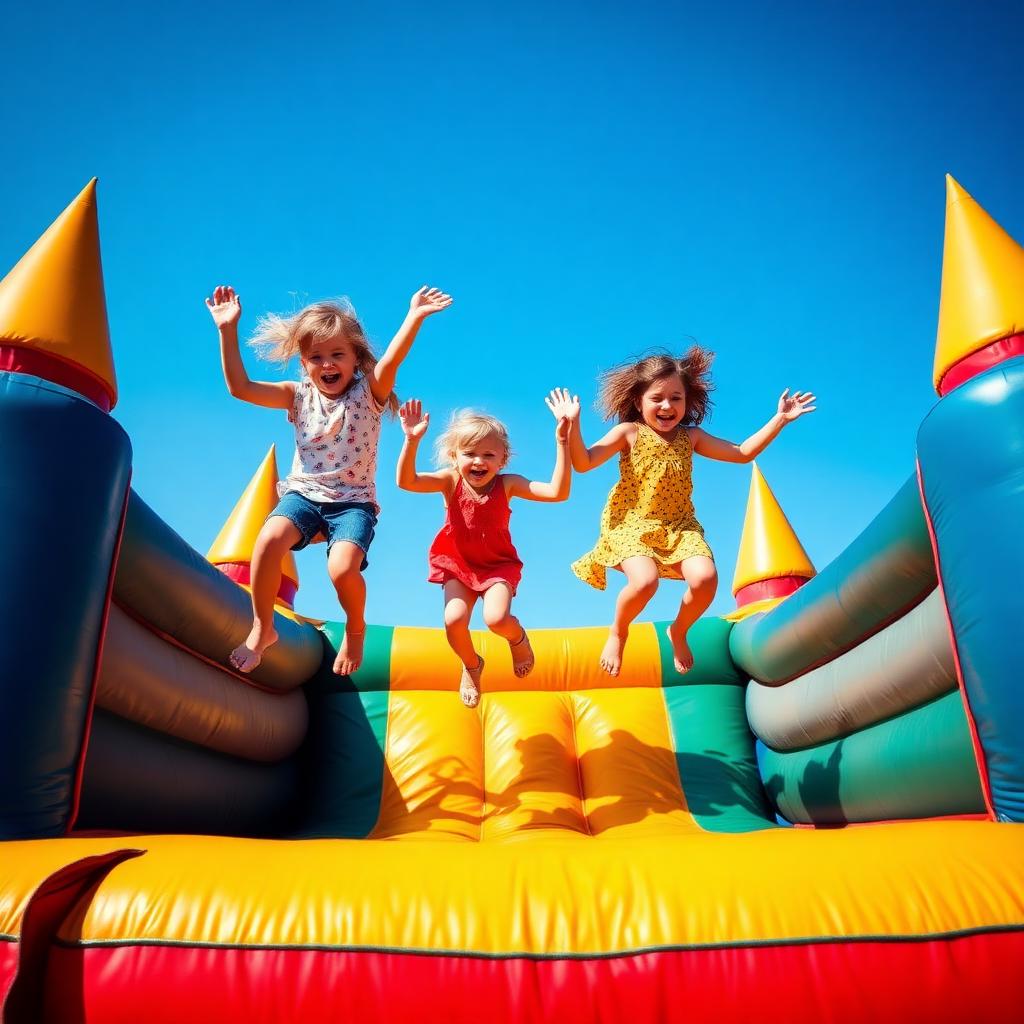 Springkussen op het buurtfeest